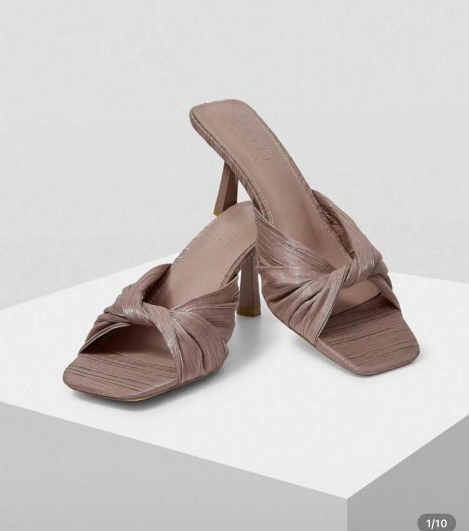 Mauve Knotted Strap Heels
