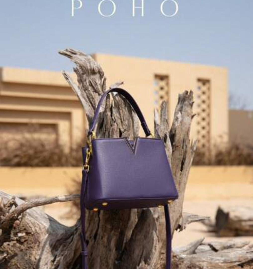 Purple Structured Handbag