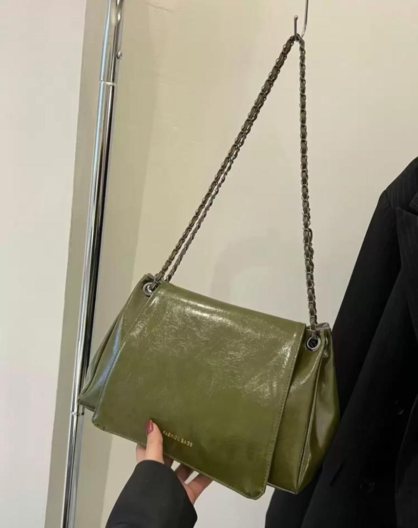 Olive Green Chain Shoulder Bag