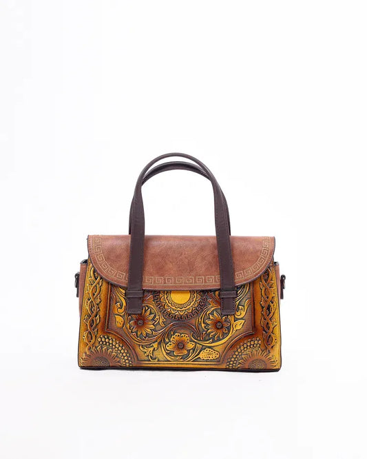 Vintage Floral Embossed Handbag – Boho Chic Beauty