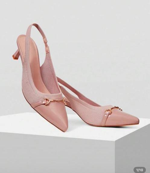 Pink Slingback Kitten Heels