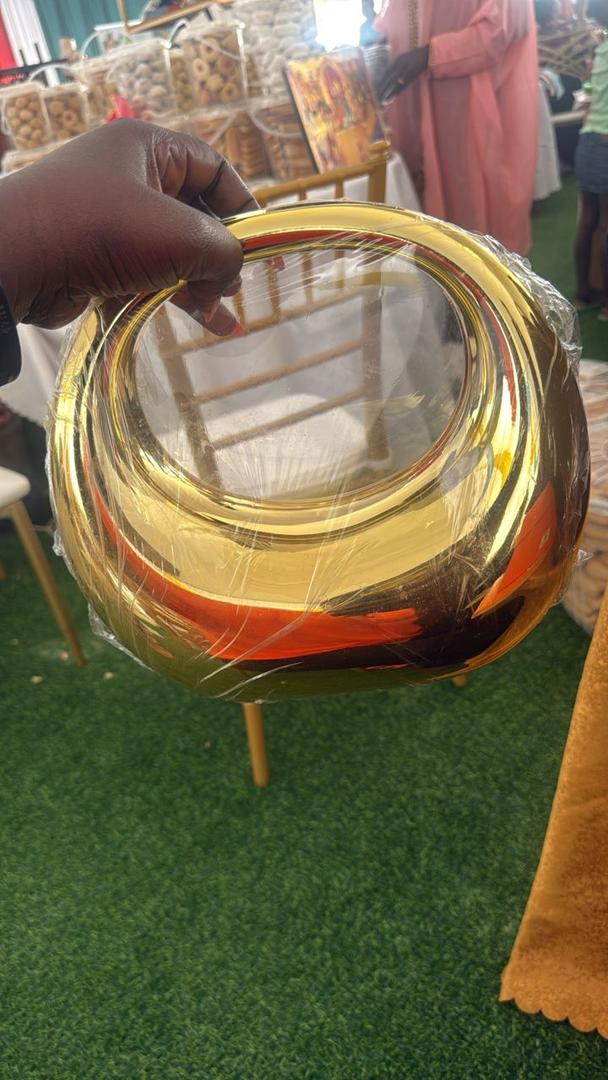 Golden Round Clear Handbag