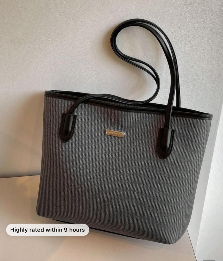 Gray and Black Office Tote