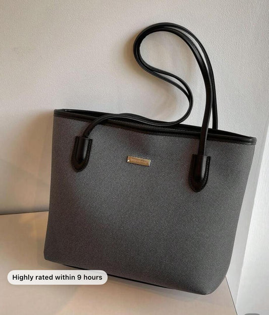 Gray and Black Office Tote