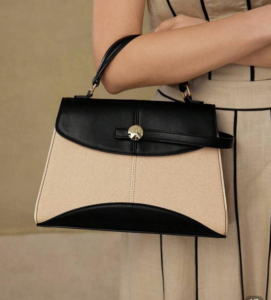 Two-Tone Structured Handbag