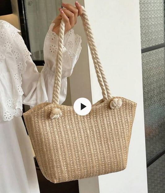 Beige Woven Bag
